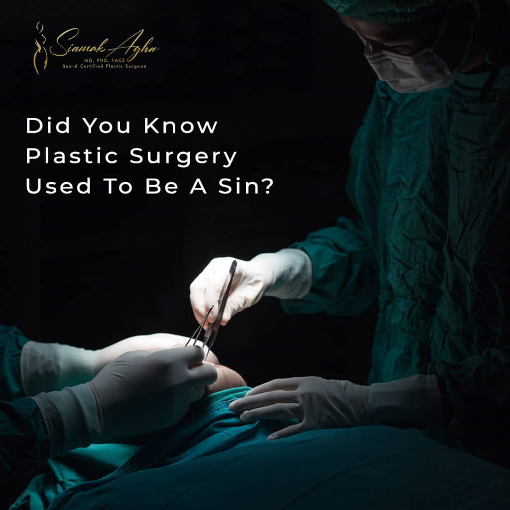 Did you know that plastic surgery used to be a sin? - Instagram Post - Surgeon operating