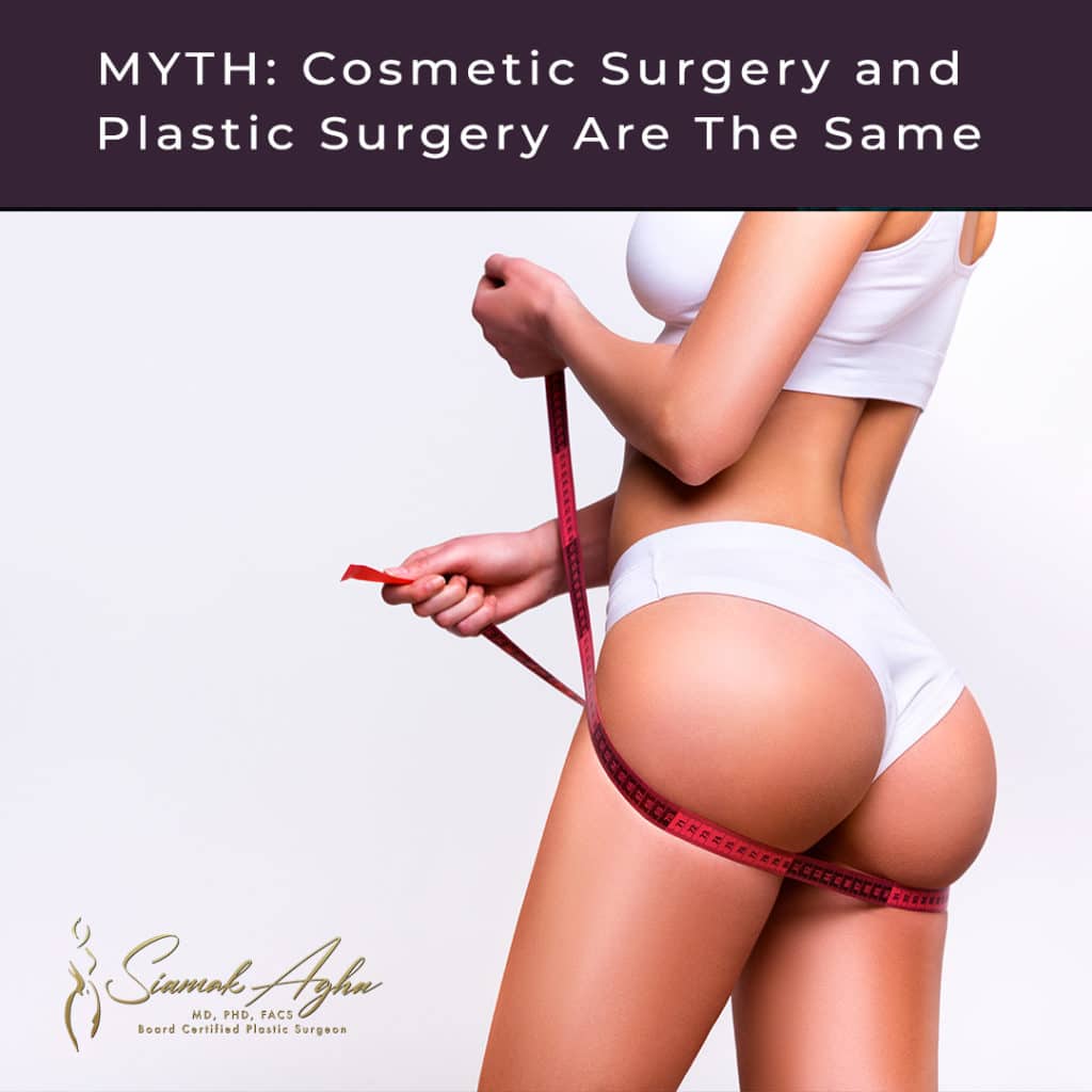 MYTH: Cosmetic surgery and plastic surgery are the same - Instagram Post