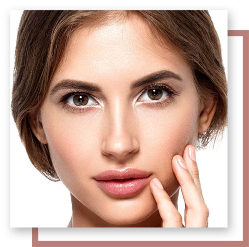 women face with pretty lips