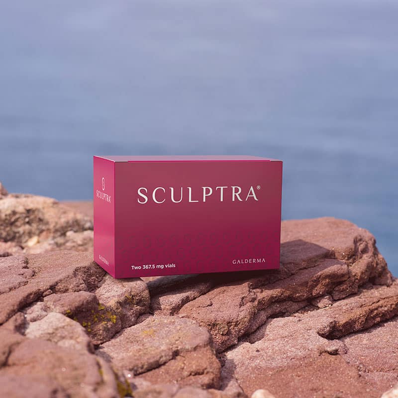 Sculptra Box on Rocks